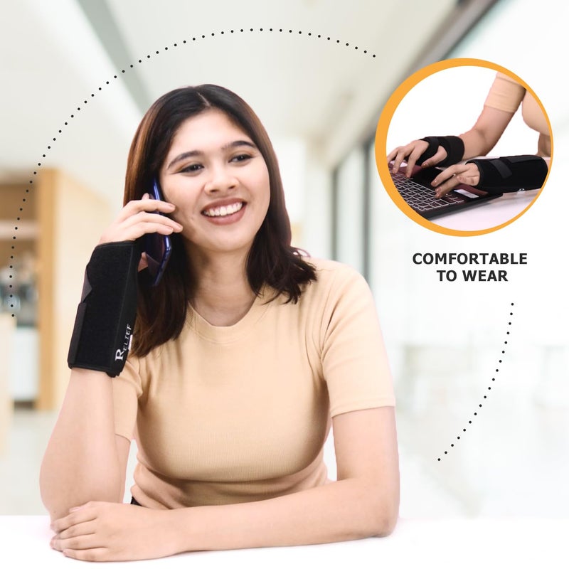 Relief Carpal Tunnel Wrist Brace - Black (Right) - Image 2