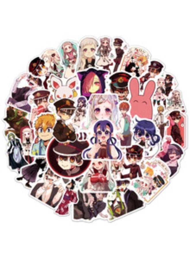 NIBEMINENT 50 Pcs Toilet-Bound Hanako-kun Deco Kit Waterproof Stickers, High Definition Printing Bright Colors, Suitable for Laptop Skateboard Luggage Water Bottle Guitar DIY - Image 2