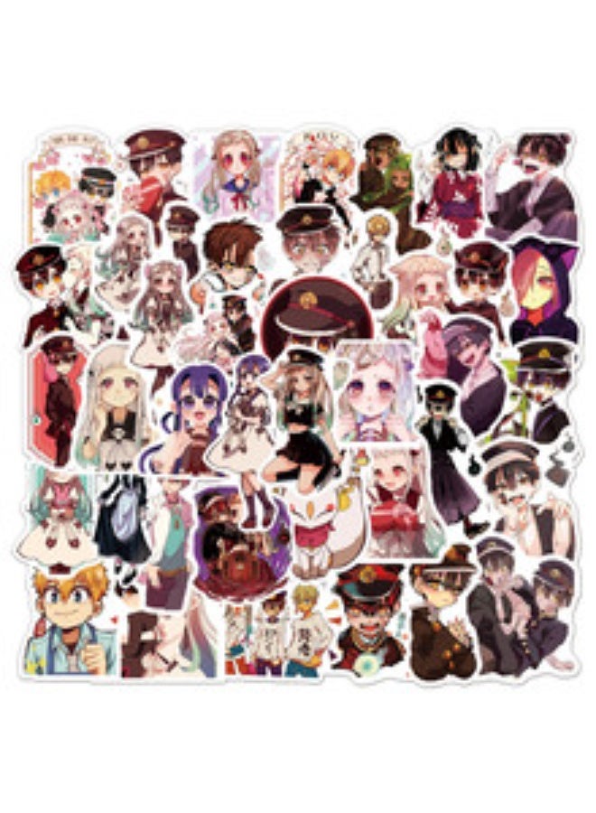 NIBEMINENT 50 Pcs Toilet-Bound Hanako-kun Deco Kit Waterproof Stickers, High Definition Printing Bright Colors, Suitable for Laptop Skateboard Luggage Water Bottle Guitar DIY - Image 1
