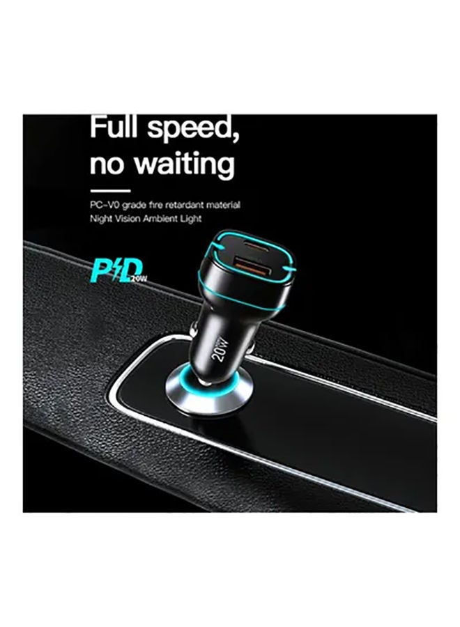NIBEMINENT Dual Port Fast Car Charger 20W Black  - Image 2