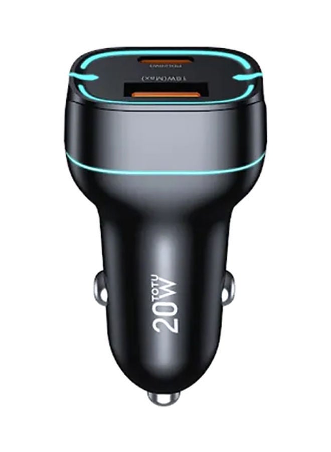 NIBEMINENT Dual Port Fast Car Charger 20W Black  - Image 1