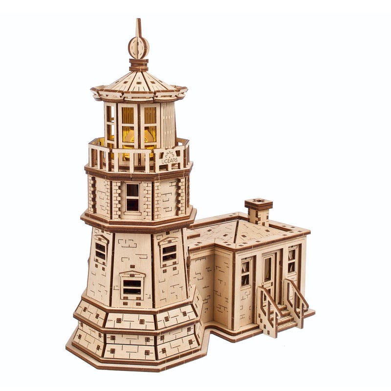 UGEARS Split Rock Lighthouse 3D Wooden Puzzles for Adults Wooden Model Kits for Adults Crafts for Adult Model Kits to Build Wooden 3D DIY Model Brain Teaser Hobby Set - Image 3
