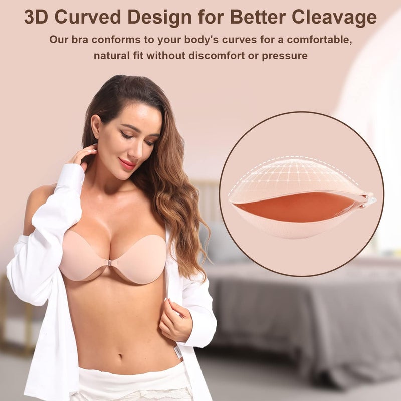 Awant Awant Strapless Sticky Bra (US, Cup Band, C, Beige)  - Image 3