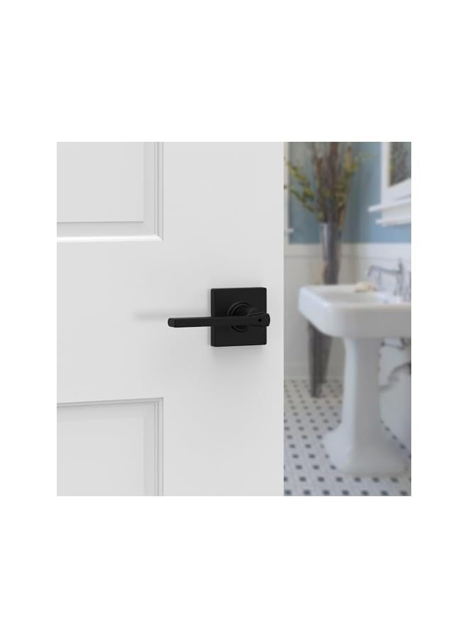 PROMASS مقبض باب خصوصية برومس كيسي لغرفة النوم / الحمام باللون الأسود غير اللامع - Image 3