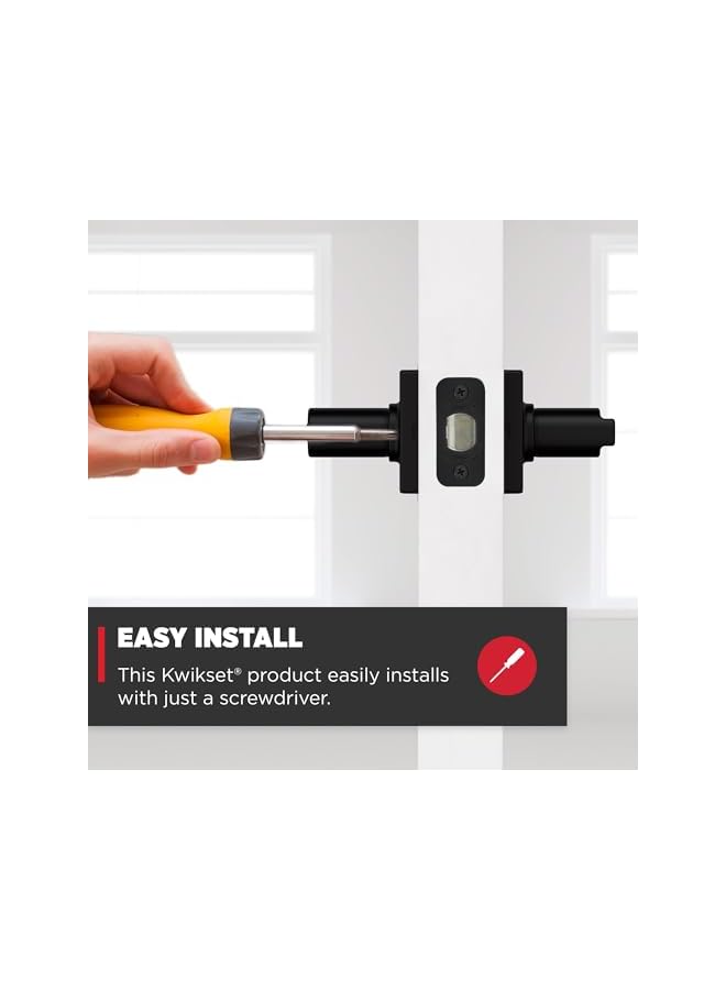 PROMASS مقبض باب خصوصية برومس كيسي لغرفة النوم / الحمام باللون الأسود غير اللامع - Image 4