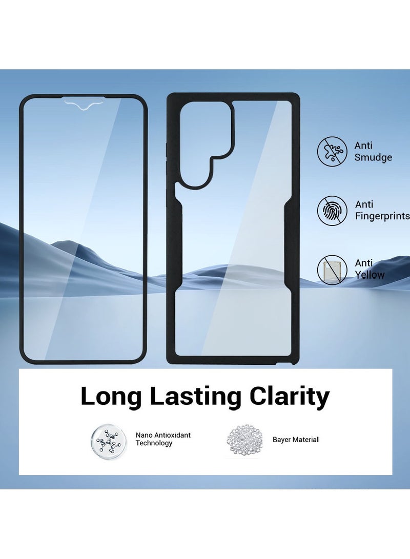 SanHu for Samsung Galaxy S25 Ultra Case, Ultra Thin Lightweight, Double-Sidedall-Inclusive Protection, Acrylic Clear Back Cover Samsung Galaxy S25 Ultra, Black - Image 4