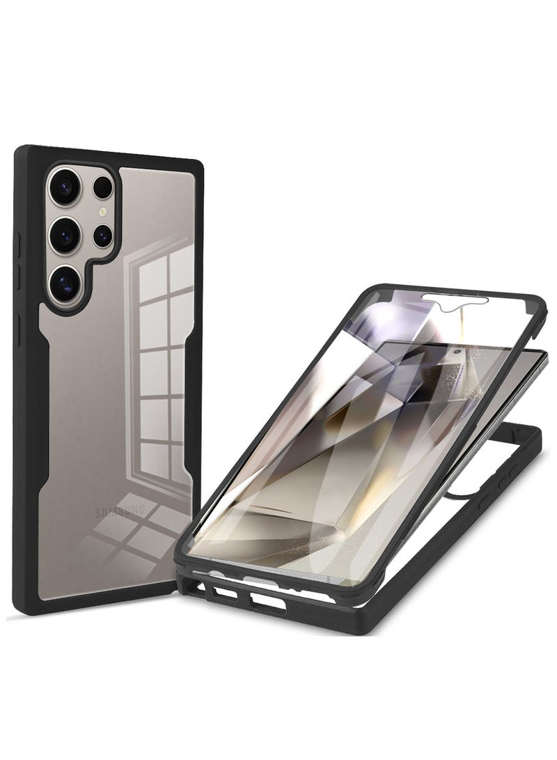 SanHu for Samsung Galaxy S25 Ultra Case, Ultra Thin Lightweight, Double-Sidedall-Inclusive Protection, Acrylic Clear Back Cover Samsung Galaxy S25 Ultra, Black - Image 1