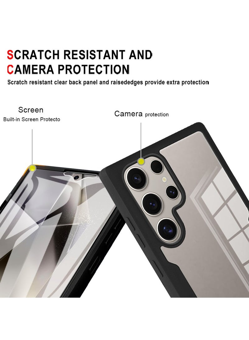 SanHu for Samsung Galaxy S25 Ultra Case, Ultra Thin Lightweight, Double-Sidedall-Inclusive Protection, Acrylic Clear Back Cover Samsung Galaxy S25 Ultra, Black - Image 5