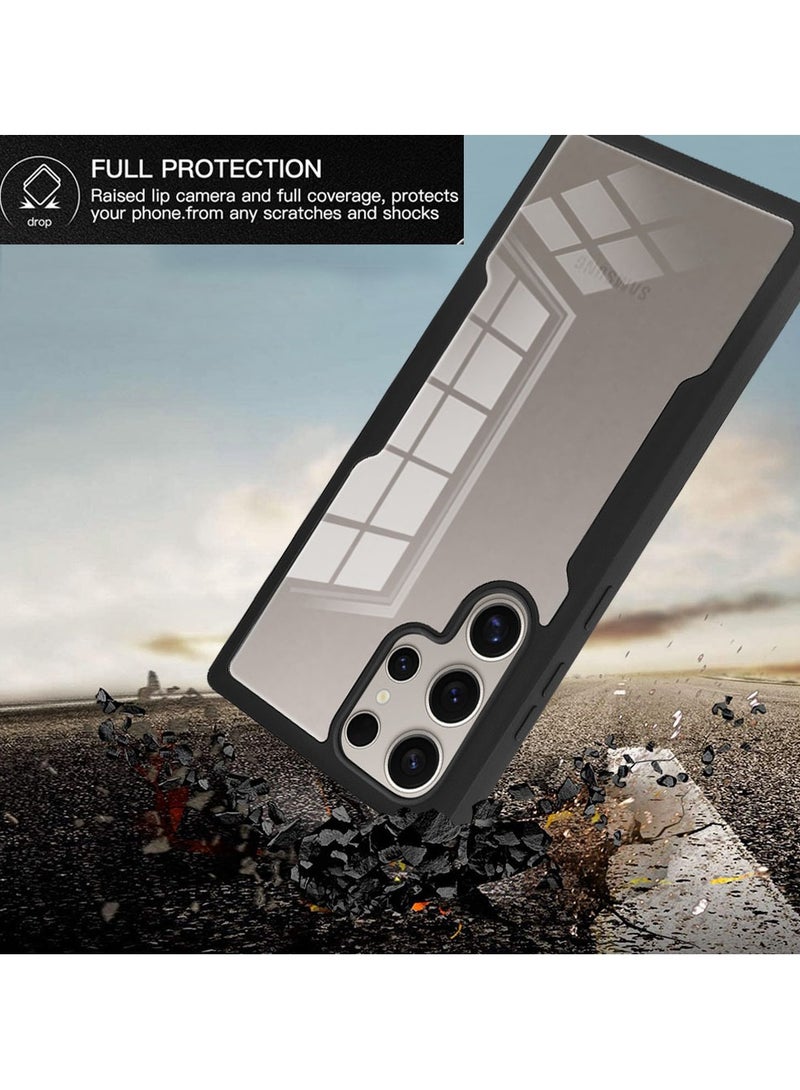 SanHu for Samsung Galaxy S25 Ultra Case, Ultra Thin Lightweight, Double-Sidedall-Inclusive Protection, Acrylic Clear Back Cover Samsung Galaxy S25 Ultra, Black - Image 2