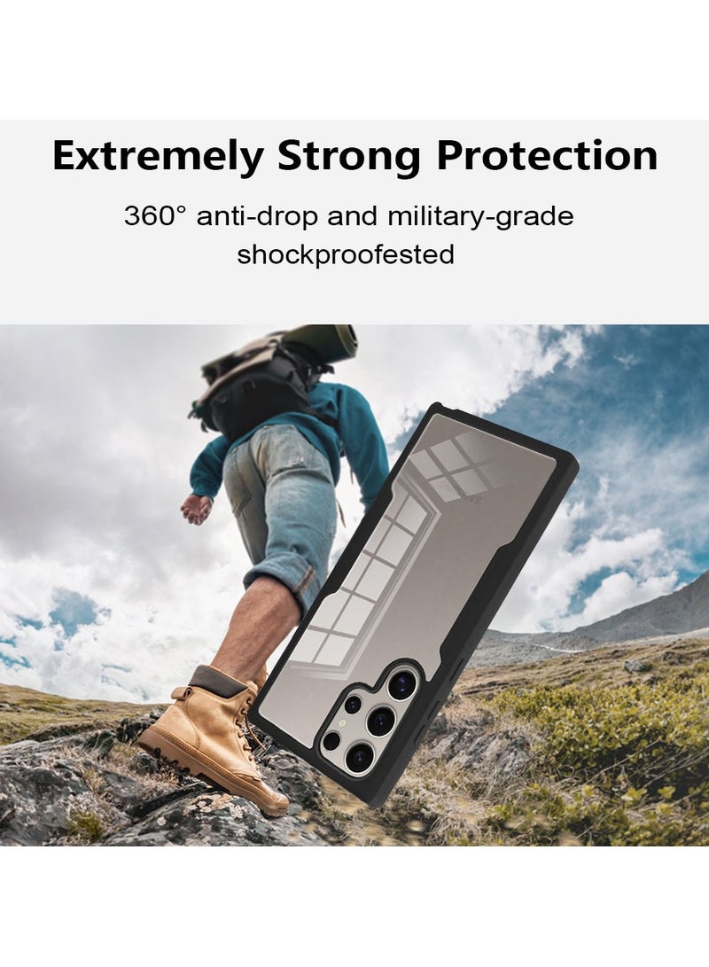 SanHu for Samsung Galaxy S25 Ultra Case, Ultra Thin Lightweight, Double-Sidedall-Inclusive Protection, Acrylic Clear Back Cover Samsung Galaxy S25 Ultra, Black - Image 3