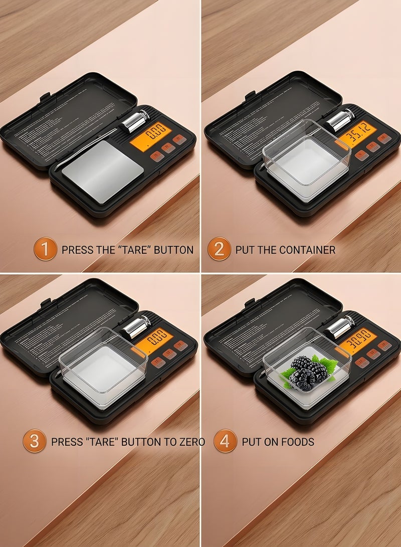 Digital Scale 200G X 0.01G GRAM Scale With Pocket Size, 50G Calibration Weight,6 Units Conversion, Lcd Back-Lit Display, Use For Jewelry/Medicine/Food/Powder/Coin - Image 4