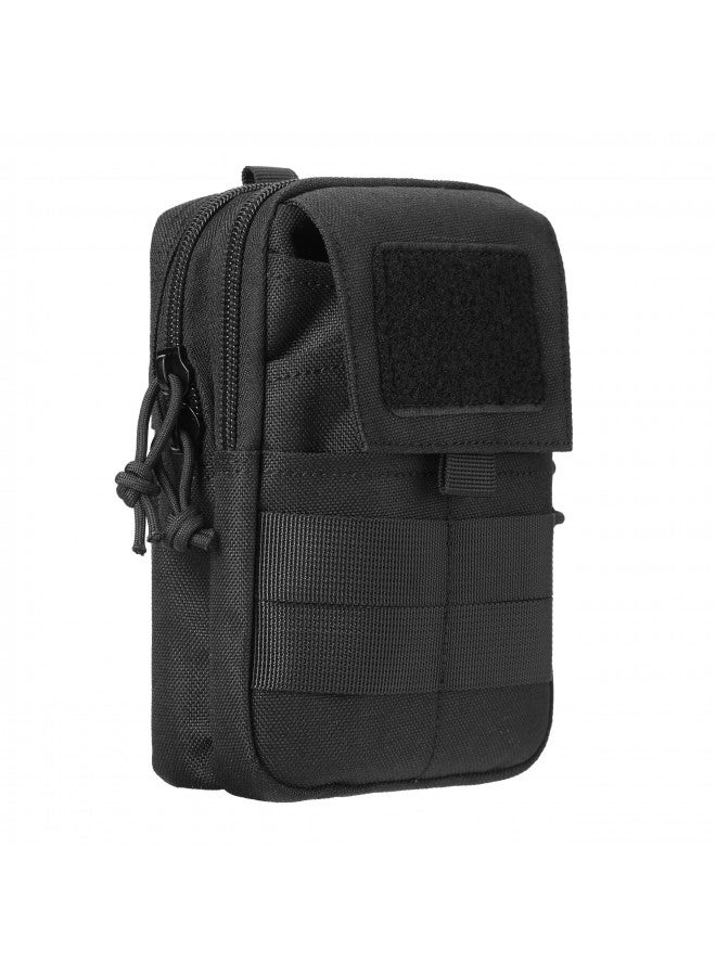 LefRight LefRight Multipurpose Tactical Molle Mobile Phone Belt Pouch EDC Gadget Slim Utility Waist Bag with Cellphone Holster Large Black - Image 1