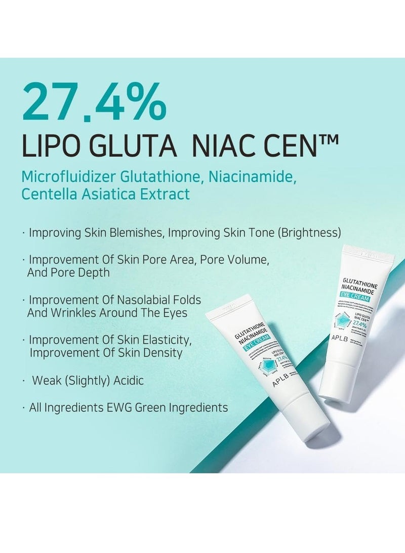 APLB Glutathione Niacinamide Eye Cream | LIPO GLUTA NIAC CEN™ 27.4% 0.68 FL.OZ/Korean Skincare, Eye cream for dark circles and puffiness, Improve elasticity & provide moisture around eye region - Image 3