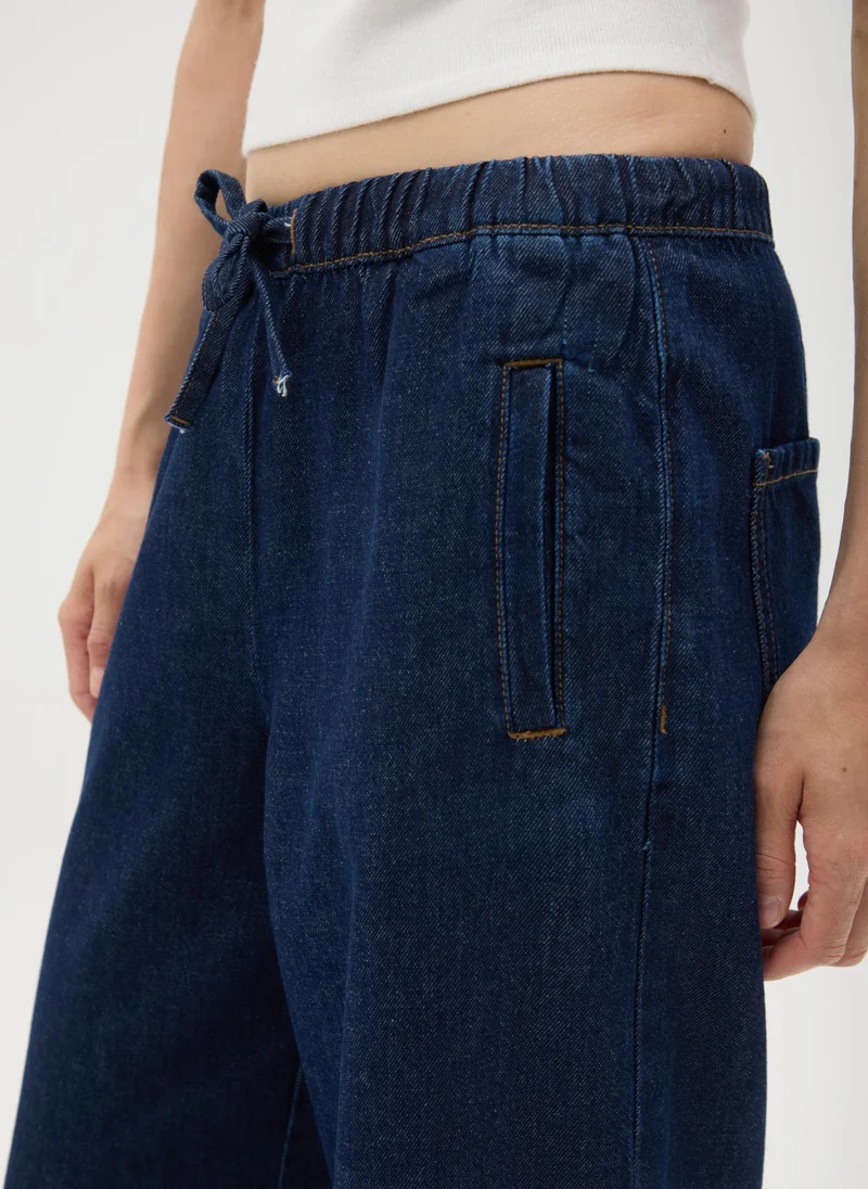 او في اس WOMEN'S REGULAR FIT PURE COTTON DENIM TROUSERS