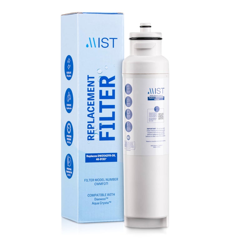 Mist DW2042FR09 Water Filter Replacement for Daewoo Refrigerator Water Filter Compatible with DW2042FR Aqua Crystal DW2042F09 Kenmore 469130 NSF Certified Daewoo Water filter 1 pack