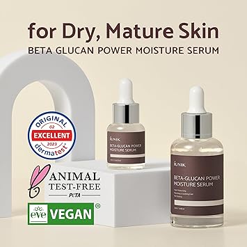 IUNIK BetaGlucan Power Deep Moisture Vegan Serum 400000 ppm Intense Hydration Mushroom Yeast Extracts Dry Mature Sagging Sensitive Skin Cell Regenerating Lifting 50ml - Image 3