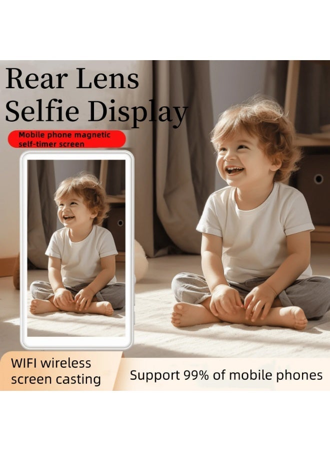 Magnetic Phone Vlog Selfie Monitor Screen | Mirroring Device | Screen casting device for vloggers, live streamers, and creators (White) - Image 2