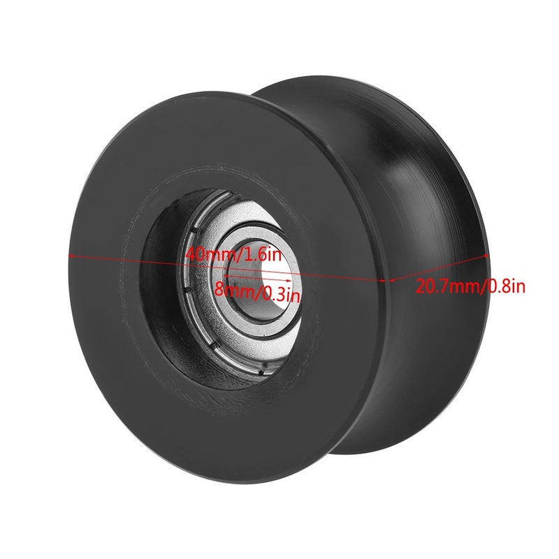 كلاراكو بكرة أخدود على شكل حرف U، 4 قطع 0840UU بكرة توجيه من النوع U عجلة محمل أسطوانية للأبواب والنوافذ والمسارات والمعدات الميكانيكية - Image 5