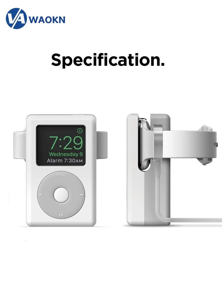 WAOKN Ipods Theme Apple Watch Stand Compatible with iWatch Series 7 6 SE 5 4 3 2 1 White  - Image 1