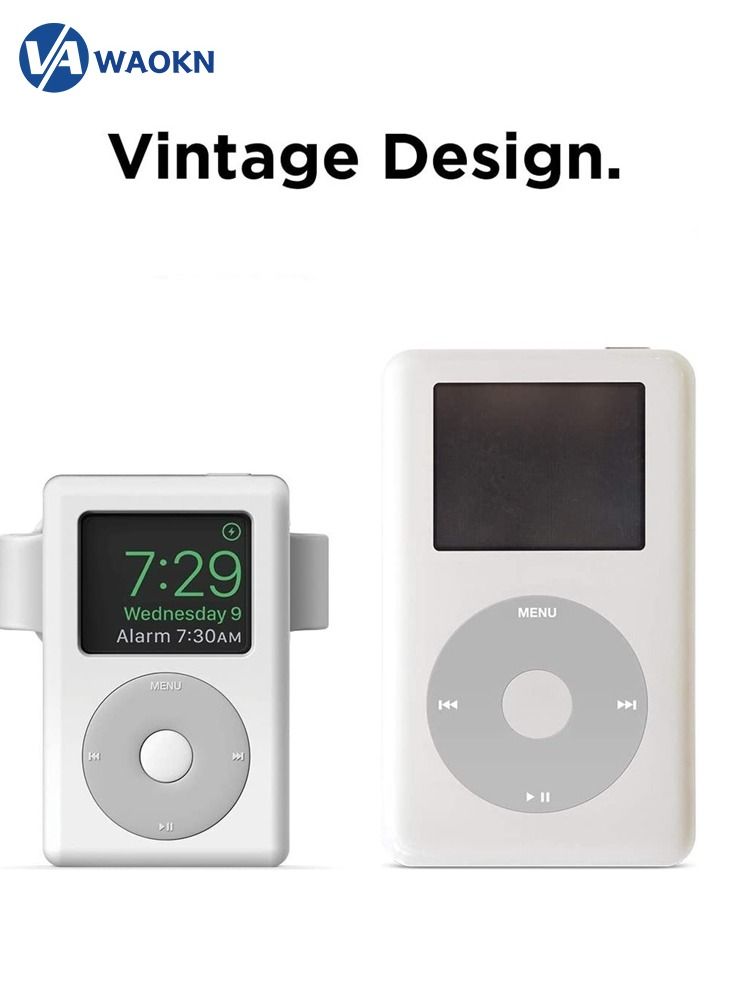 WAOKN Ipods Theme Apple Watch Stand Compatible with iWatch Series 7 6 SE 5 4 3 2 1 White  - Image 2