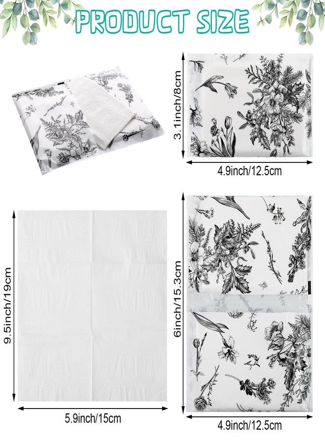 Glenmal 100 Pack Mini Tissue Pack Bulk Pocket Tissues 3 Ply Individual Cleansing Facial Accessories Travel Size for Purse, Car, Guests Baby Shower Wedding Party Favors(Floral) - Image 2