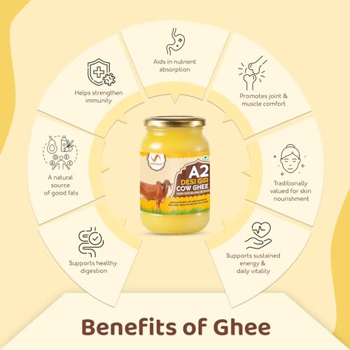 Umanac A2 Desi Gir Cow Ghee- 500ML | Desi A2 Cow Pure Ghee | Bilona Method | Grass Fed | Traditional Hand Churned | 100% Organic Ghee | Certified & Tested - Image 5