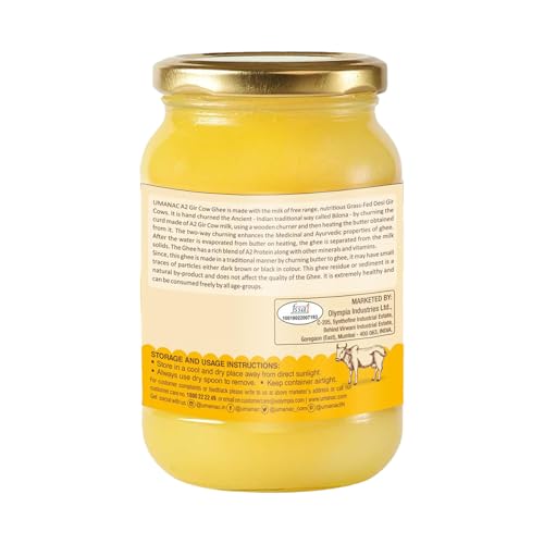 Umanac A2 Desi Gir Cow Ghee- 500ML | Desi A2 Cow Pure Ghee | Bilona Method | Grass Fed | Traditional Hand Churned | 100% Organic Ghee | Certified & Tested - Image 2