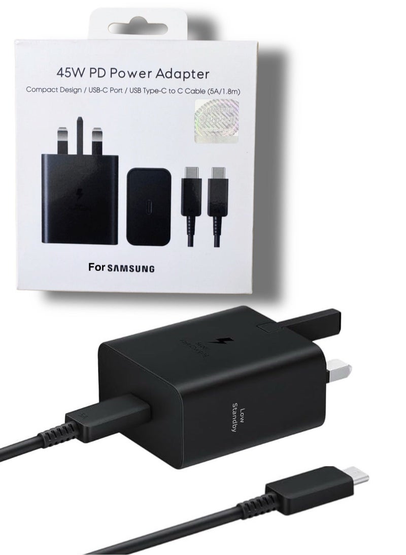 Official 45W Super Fast Charger 2.0 For Samsung Galaxy(with C to C cable1.8M) - Image 1