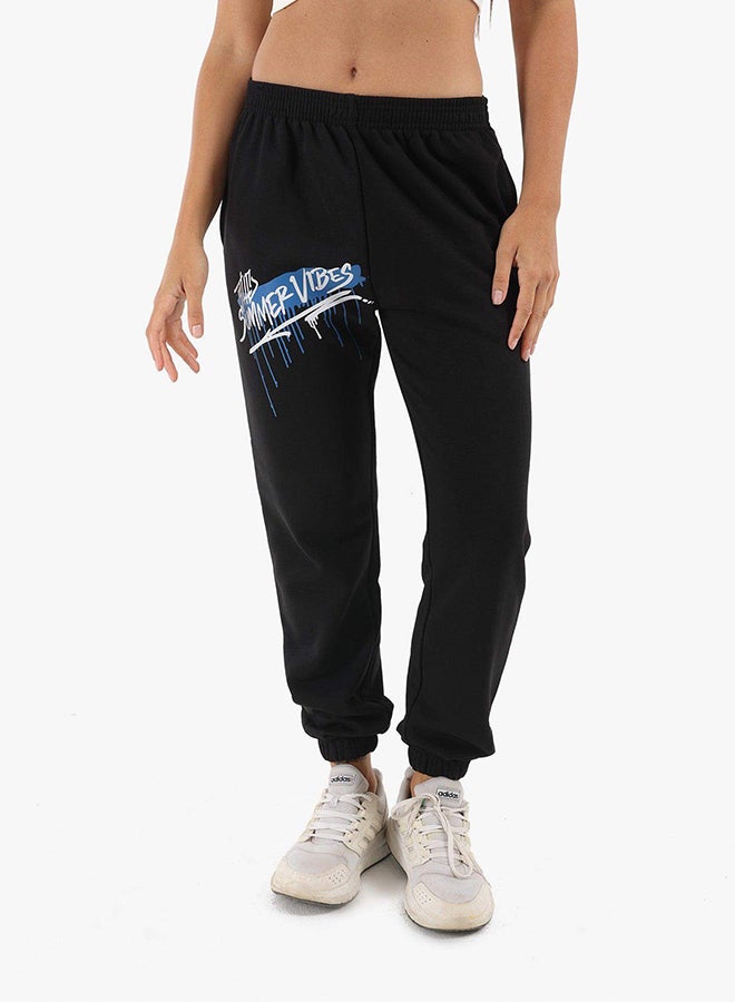 Carina black-printed-lounge-jogger 