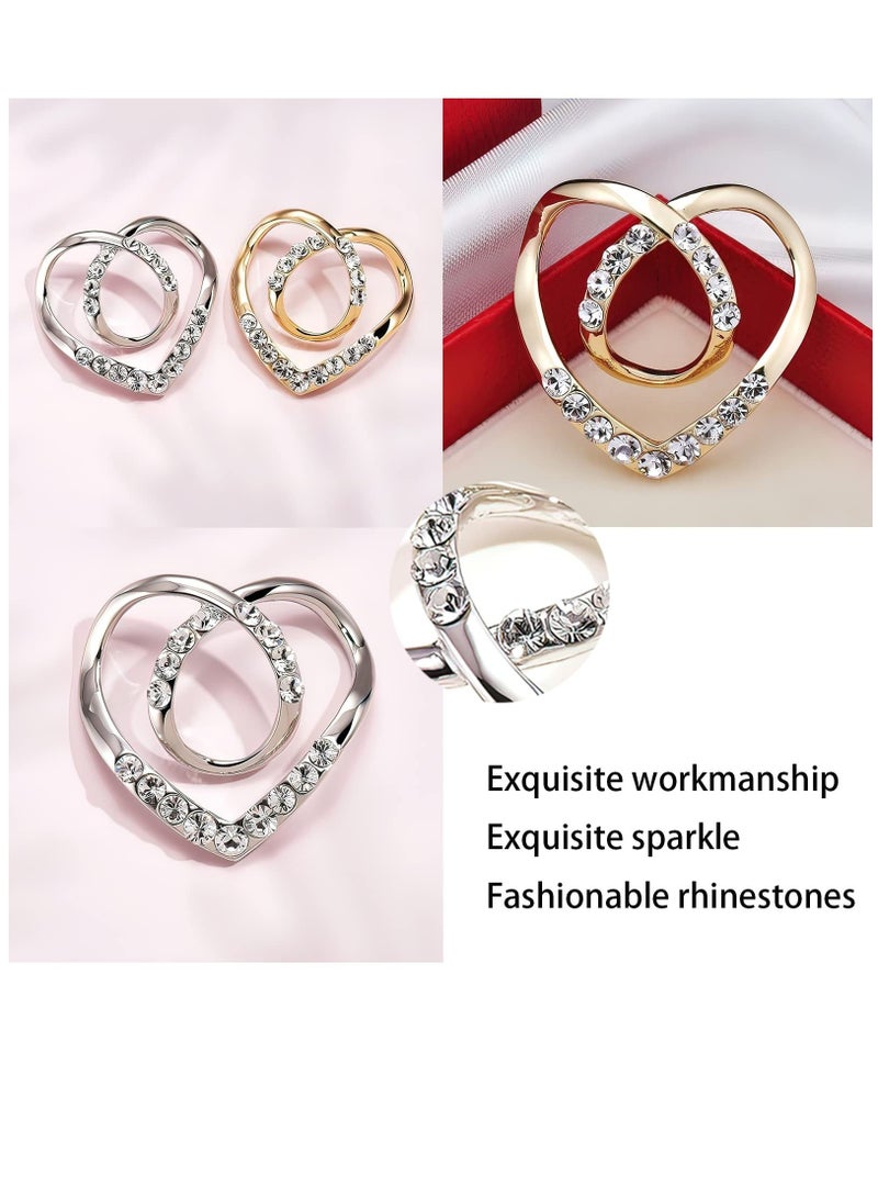 SOLARAE 4 Pcs Dual-Use Heart-Shaped Silk Scarf Ring, T-Shirt Clips For Women Fashion Metal Ring Dress Clips Back Cinch Waist Buckle Clothing Ring Wrap Holder - Image 5