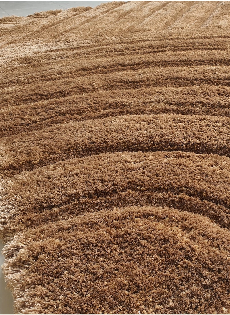 Ramsha Hand made shaggy rug for bedroom soft rug fur rug for living room area rug brown color high pile rug mp3d-03  - Image 5