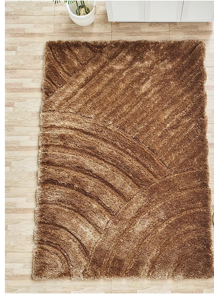 Ramsha Hand made shaggy rug for bedroom soft rug fur rug for living room area rug brown color high pile rug mp3d-03  - Image 2