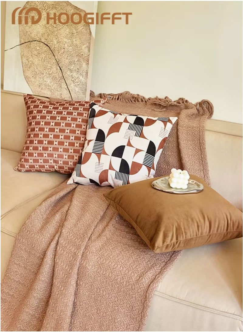هوغيفت مجموعة من 4 أغطية وسائد على طراز ميلارد، مقاس 18×18 بوصة (45×45 سم)، بنقش مزدوج الجوانب | ديكور أريكة غرفة المعيشة | قابلة للغسل في الغسالة - Image 5