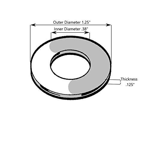 Hard-to-Find Fastener مسامير صعبة العثور عليها 014973171254 غسالات نايلون متخصصة، 0.380 × 1.250 × 0.125، قطعة-10 - Image 2