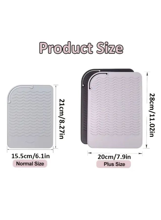Rose Red Heatproof Silicone Mat For Hair Straightener Curling Iron Portable Foldable - Image 2