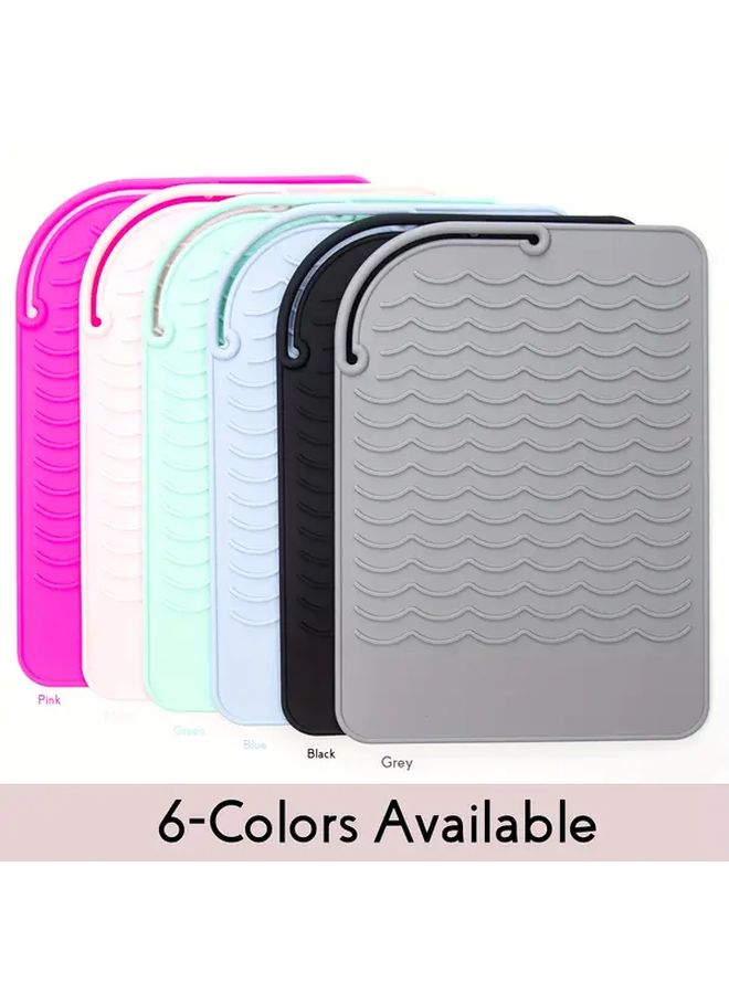 Rose Red Heatproof Silicone Mat For Hair Straightener Curling Iron Portable Foldable - Image 3