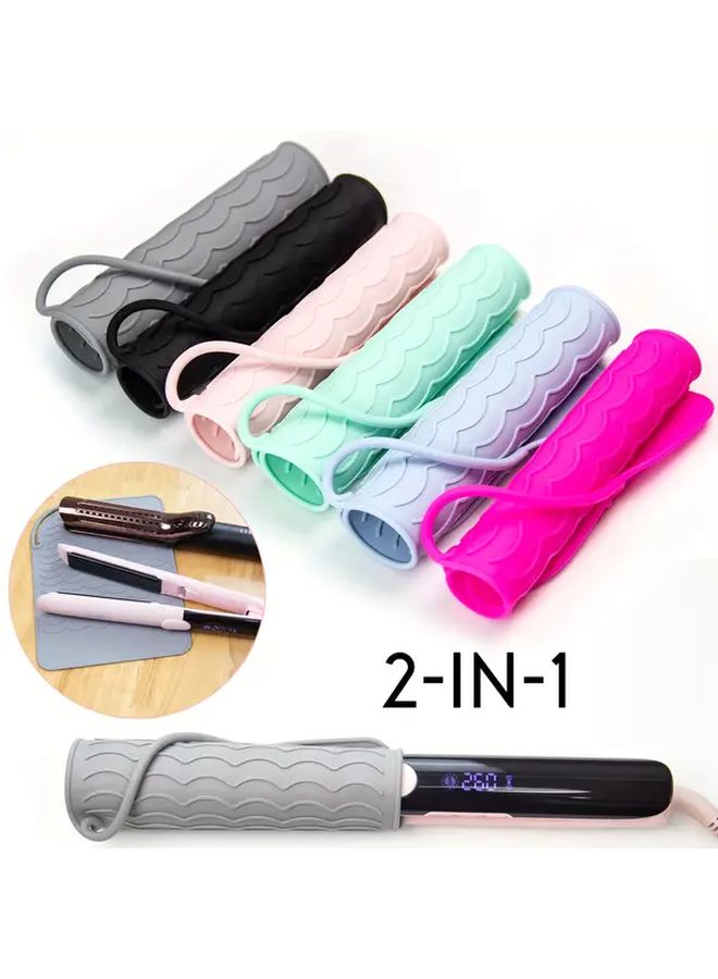 Rose Red Heatproof Silicone Mat For Hair Straightener Curling Iron Portable Foldable - Image 4