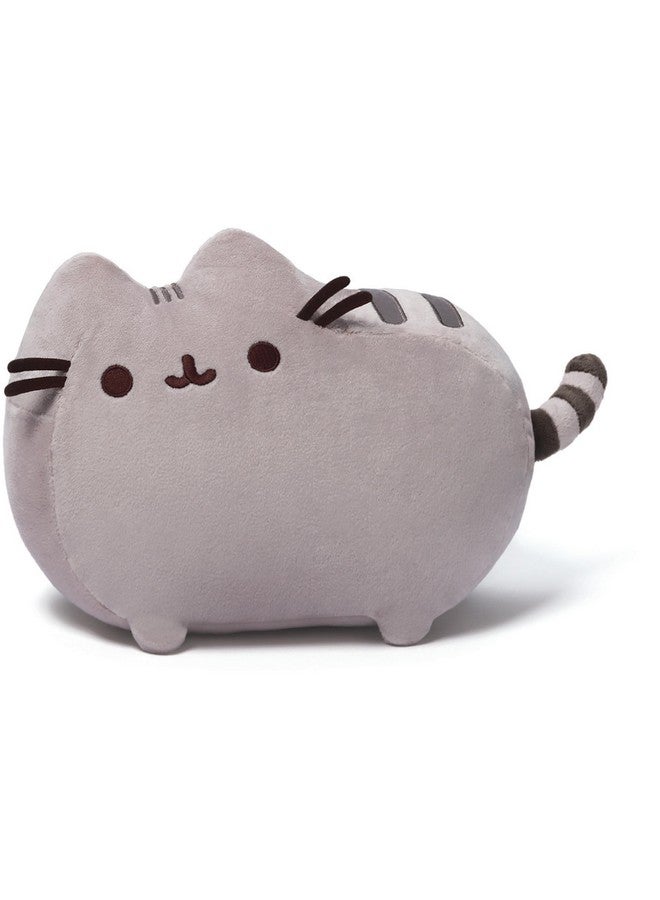 GUND دبدوب غوند بوشين القط في وضعية كلاسيكية، دمية قطة كاواي محشوة للأعمار من 8 سنوات وما فوق، رمادي، 12 إنش - Image 1