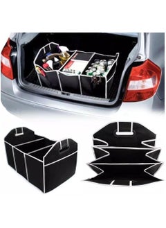 Generic Car Trunk Organizer, Waterproof Foldable Portable Storage Bag with 3 Compartments, Storage Your Cleaning Supplies, Emergency Gear, Groceries, Tools-Black  - Image 3