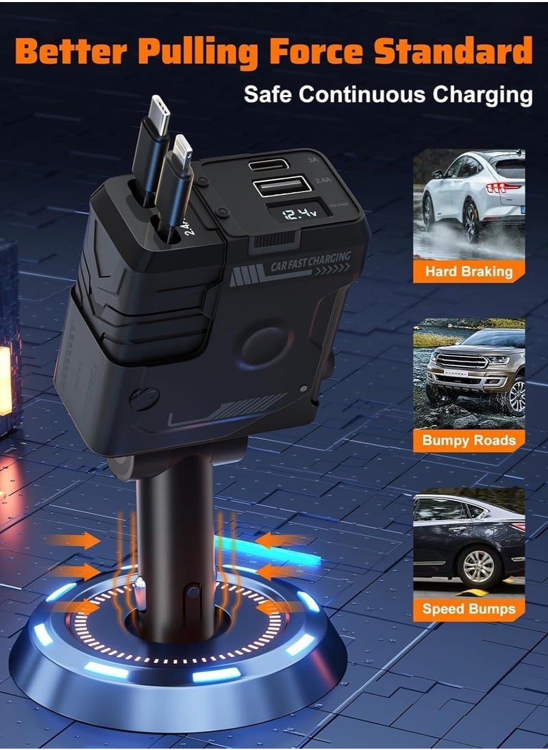 ELTRAZONE - 120W Car Charger with 4 Ports, 4-in-1 Super Fast Car Phone Charger, 2 USB Ports Car Charger Adapter, Compatible with Multiple Brands (Black) – Fast Charging for Phones, Tablets, and More - Image 1