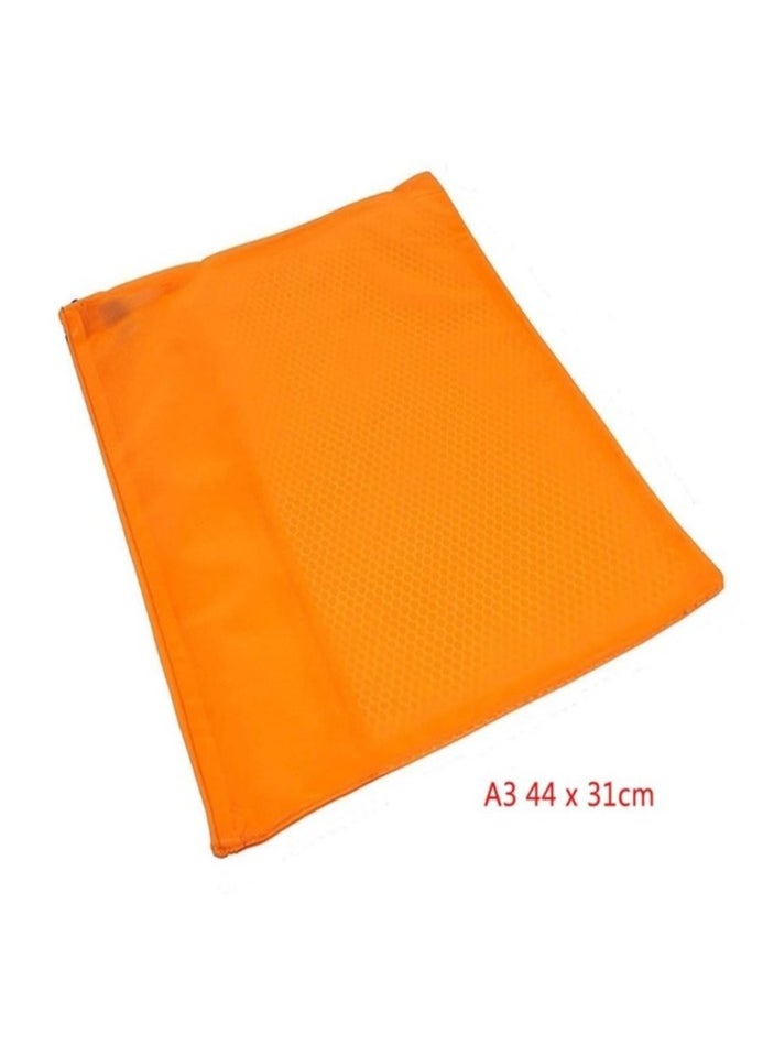 Generic 5 Pcs Plastic Wallets A3 Folder File Zip Bags Zipped Wallets - Extra Thick Mesh Document Zipper Bags Plastic a4 Wallets for Offices Home Travel School Supplies  - Image 2