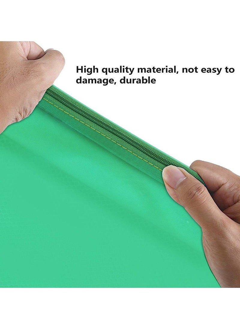 Generic 5 Pcs Plastic Wallets A3 Folder File Zip Bags Zipped Wallets - Extra Thick Mesh Document Zipper Bags Plastic a4 Wallets for Offices Home Travel School Supplies  - Image 4