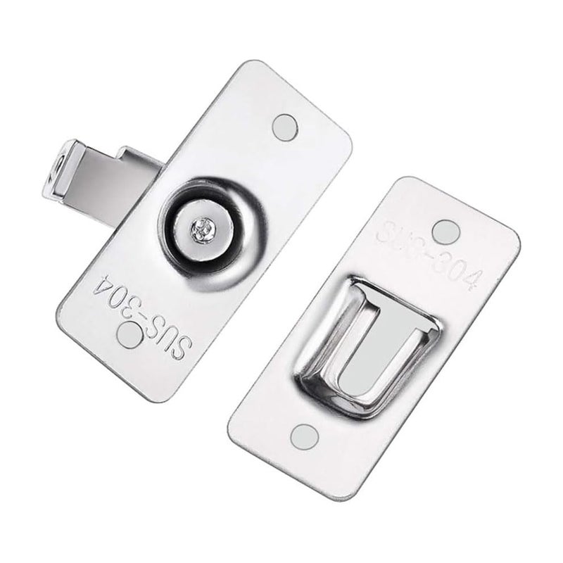 dingchi Door Hasp Latch 90 Degree, Stainless Steel Safety Angle Locking Latch for Push/Sliding/Barn Door, Satin Nickel - Image 4