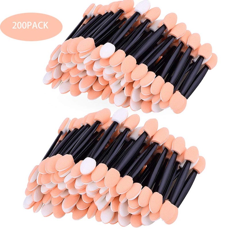 Amariver 200 Pack Disposable Eyeshadow Brush Sponge Tipped Oval Makeup Tool Dual Sides Eyeshadow Brush Comestic Applicator for Girls Lady Women Daily Beauty(Black) - Image 4