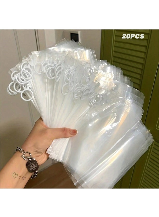Peachjoy 20-Piece Clear Plastic Packaging Fabric Travel Storage Bag Custom Waterproof Bag Zipper Lock Self Sealing Portable - Image 1