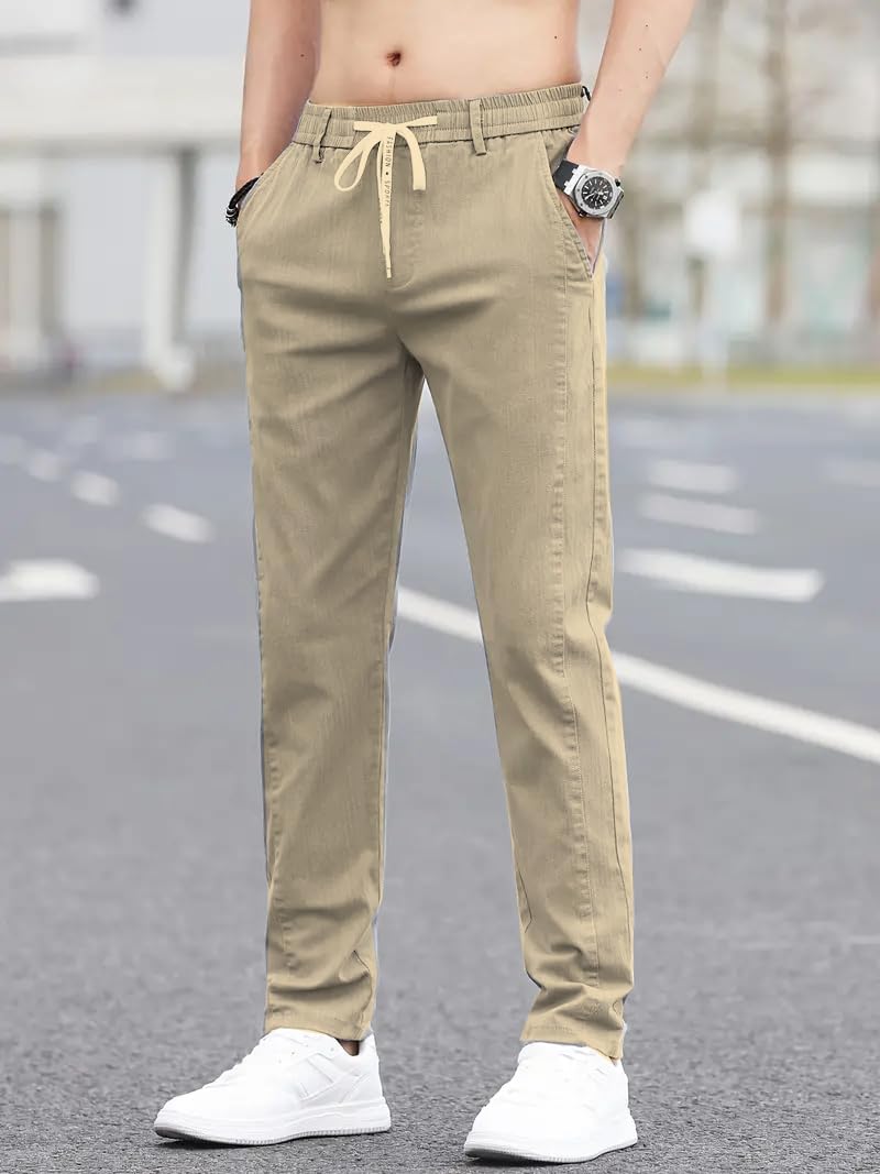 JVX Men Trouser || Man Trouser Pants || Casual Pant || Cotton Pant for Men (TROUSER-02) (in, Numeric, 32, Khakhi) - Image 2