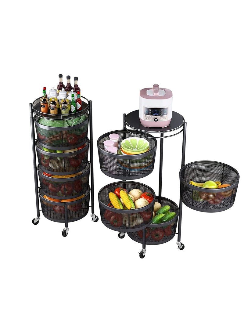 BLOOMING TIME 4 Layers Kitchen Storage  360° Kitchen Rotating Vegetable Rack for Kitchen Living Room Bathroom Bedroom - Image 1
