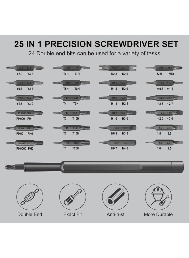 Generic - 24 in 1 Small Mini Magnetic Precision Screwdriver Bits Set, Eyeglasses, Computer, Electronic, Watch Repair Kit with Phillips and Star Tiny Screw Driver Home Kit - Image 1