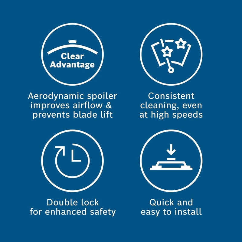 BOSCH شفرة مساحات بوش 3397016583KTS CLEAR Advantage، مفرد، 24 بوصة، مسطحة، جانب السائق، تأتي مع محول سريع التثبيت - Image 5