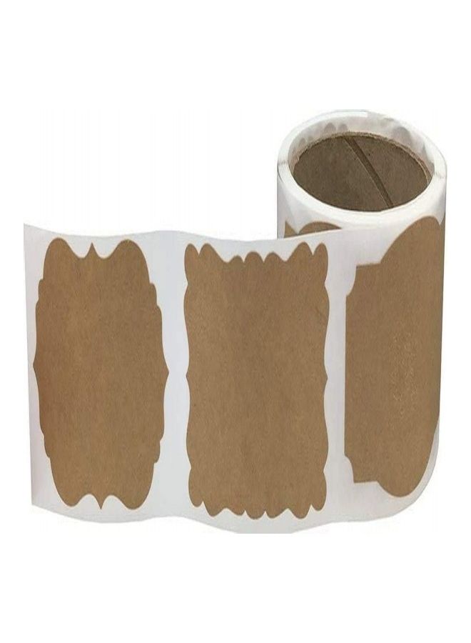 100-Piece Blank Kraft Present Sticker Brown - Image 2